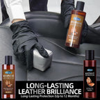 Graphene Leather Cleaner & Conditioner Kit - Deep Clean, Restore & UV Protection for Car Seats, Furniture, Couches, Shoes - Includes Microfiber Towel & 3D Applicator.