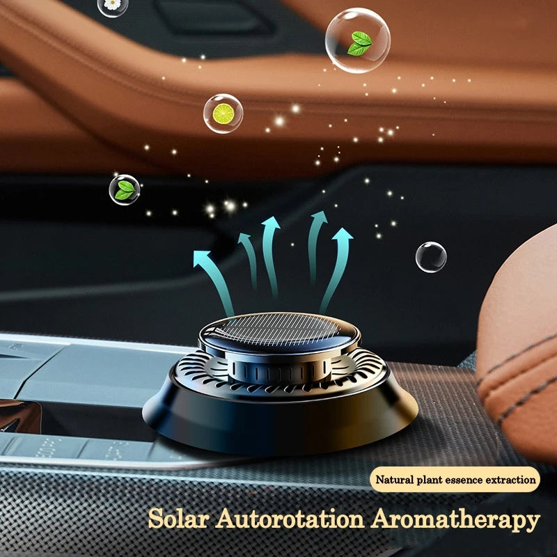 Revitalize Your Ride with Our Solar-Powered Kinetic Car Air Freshener – Double Ring Rotating Diffuser for a Fresh Fragrance!