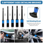 33Pcs Car Detailing Kit, Car Cleaning Kit with Professional Car Detailing Brush Set, Car Wash Kit and Auto Detailing Kit. Reusable Car Wash Brush Kit for Interior, Exterior, Dashboard, Wheels,Leather