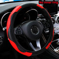 Upgrade Your Ride: PU Carbon Fiber Leather Steering Wheel Cover for 14.5-15 Inch Cars! 🚗✨