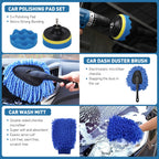 33Pcs Car Detailing Kit, Car Cleaning Kit with Professional Car Detailing Brush Set, Car Wash Kit and Auto Detailing Kit. Reusable Car Wash Brush Kit for Interior, Exterior, Dashboard, Wheels,Leather