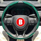 3PCS Car Steering Wheel Cover Warm Winter 38Cm round Steery Wheel Universa Glossy Laser Carbon Fiber Auto Interior Accessories