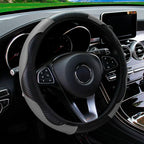Upgrade Your Ride: PU Carbon Fiber Leather Steering Wheel Cover for 14.5-15 Inch Cars! 🚗✨