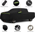 Waterproof Car Cover for 1998-2022 Dodge Ram 2500 3500 Crew Cab 6.5 Ft Short Bed Truck Cover, All Weather Windproof 210D Oxford Car Covers with Zipper Door for Sun Rain Snow UV Dust Protection
