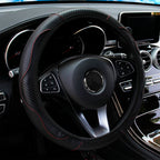 Upgrade Your Ride: PU Carbon Fiber Leather Steering Wheel Cover for 14.5-15 Inch Cars! 🚗✨