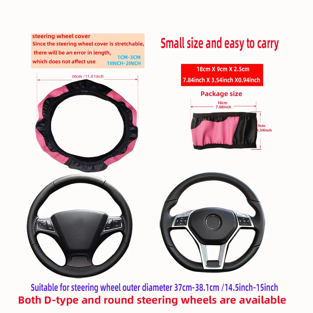 Upgrade Your Ride: PU Carbon Fiber Leather Steering Wheel Cover for 14.5-15 Inch Cars! 🚗✨