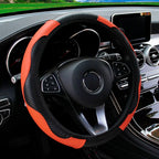 Upgrade Your Ride: PU Carbon Fiber Leather Steering Wheel Cover for 14.5-15 Inch Cars! 🚗✨