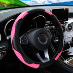 Upgrade Your Ride: PU Carbon Fiber Leather Steering Wheel Cover for 14.5-15 Inch Cars! 🚗✨