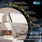Graphene Leather Cleaner & Conditioner Kit - Deep Clean, Restore & UV Protection for Car Seats, Furniture, Couches, Shoes - Includes Microfiber Towel & 3D Applicator.