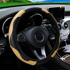 Upgrade Your Ride: PU Carbon Fiber Leather Steering Wheel Cover for 14.5-15 Inch Cars! 🚗✨