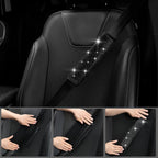 Transform Your Ride with Our Sparkly Leather Bling Seat Covers & Accessories Set! ✨💖 Perfect for Fashion-Forward Women! 🖤🚗 #CarGoals #BlingItOn