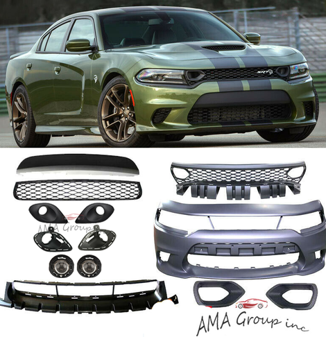 2015-2021 Dodge Charger Front Bumper Complete SRT W/Fog light LED AMA Group Inc 2015-2021 Dodge Charger Front Bumper Complete SRT W/Fog light LED AMA Group Inc